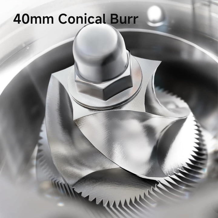HIBREW G7 Espressomühle mit Kegelsenker, magnetischer Messbecher, Metallgehäuse, 48 Mahlstufen - für
