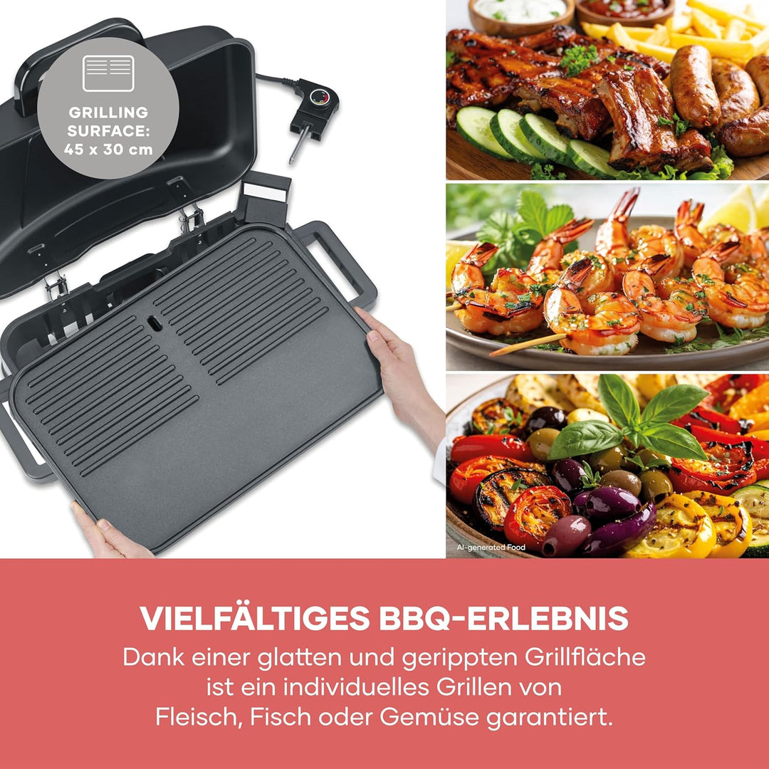 SEVERIN Electric Outdoor BBQ Grill mit Stand und Haube PG 8598