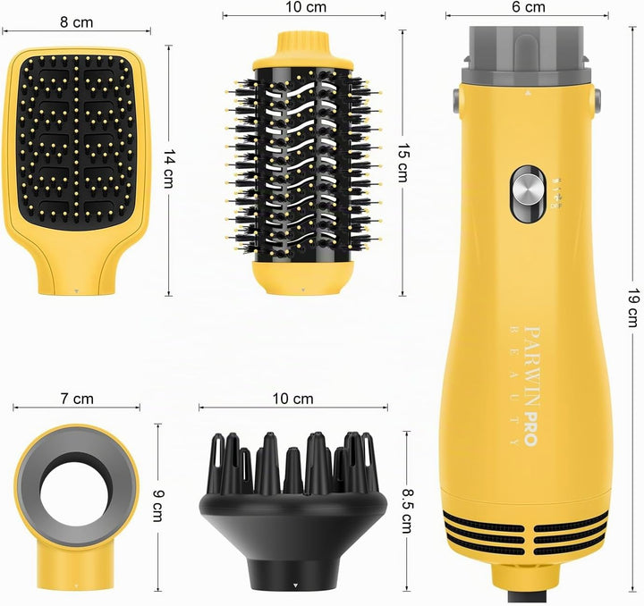 4 IN 1 Haartrockner Warmluftbürste Set, PARWIN PRO BEAUTY Styler-Set, Föhnbürste Lockenbürste mit 4