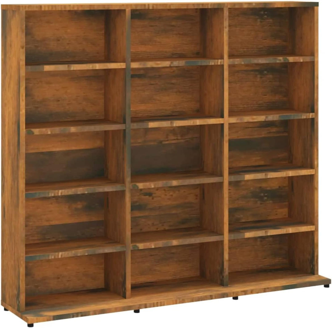 Gecheer CD Regal mit 15 offenen Fächern Medienregal Medienschrank Aufbewahrung Standregal Regalwand
