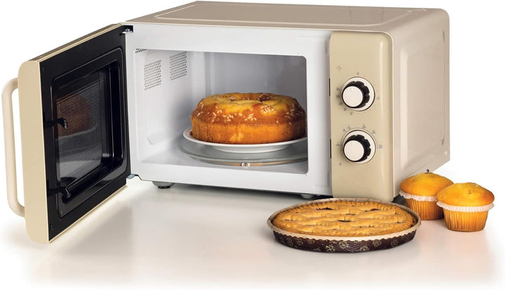 Ariete 3960 Mikrowelle Vintage, 800 W, Fassungsvermögen 20 l, 3 Funktionen, 6 Kochstufen, Timer, Bei