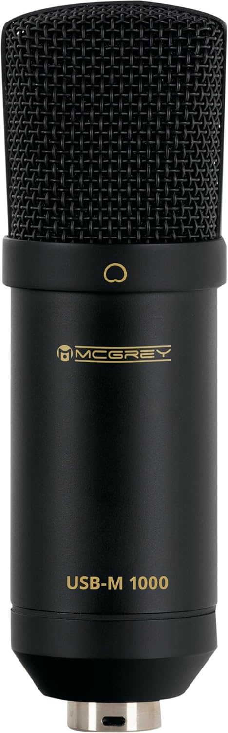 McGrey USB-M 1000 BK Podcast Kondensatormikrofon - Perfekt für Podcast, Streaming, Gaming - 14 mm-Ba