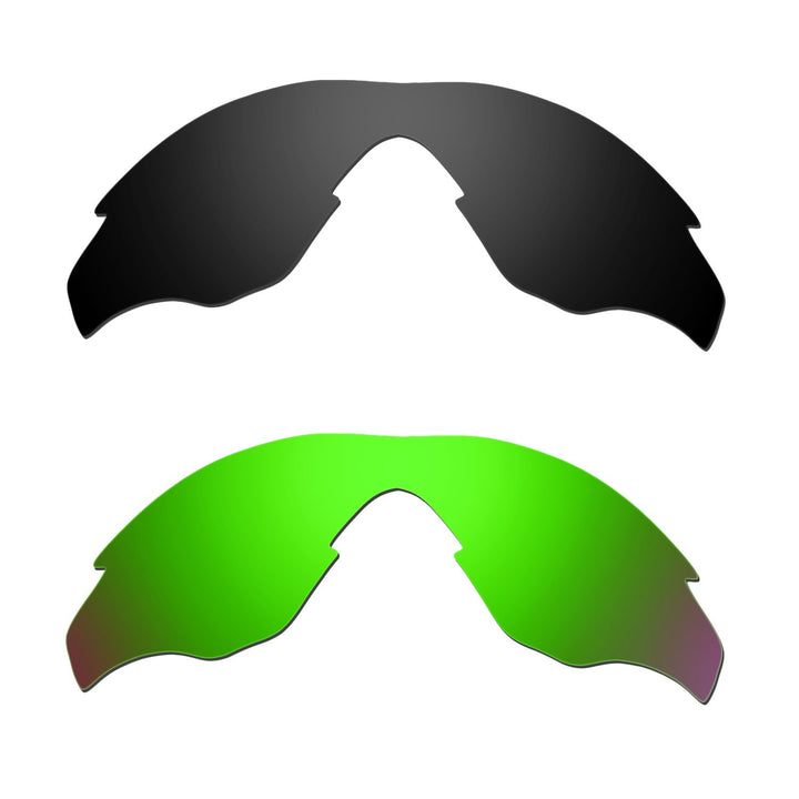 HKUCO Plus Mens Replacement Lenses For Oakley M2 Black/Emerald Green Sunglasses