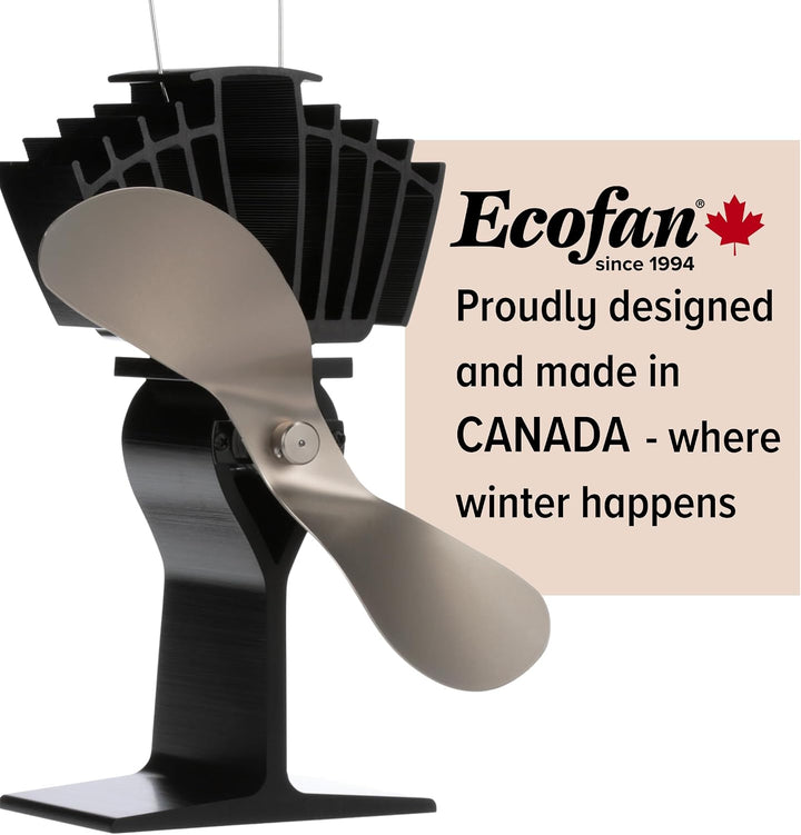Ecofan AirMax, klassischer Stil, wärmebetriebener Holzofenventilator, 297 m³/h, 812AMKBX, 228 mm Flü