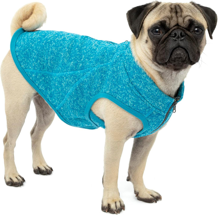 Kurgo Core Hunde-Pullover, Leichtes Fleece, Mit 2-Wege-Reissverschluss, Mit Hundegeschirr kompatibel