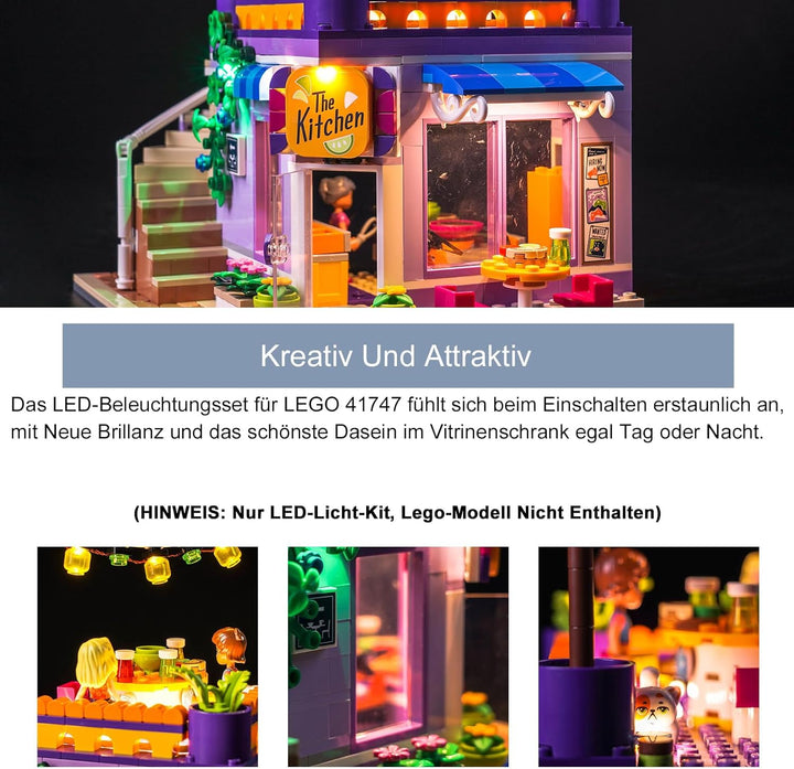 Fernbedienung Licht-Kit für Lego 41747 Friends Heartlake City Gemeinschaftsküche Spiel-Set (Nicht Le