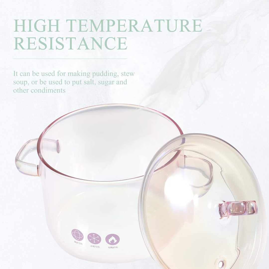 UPKOCH Pfannensets Glastopf Mit Deckel: Glas Mit Löffel 1. 5L Antihaftbeschichteter Suppentopf Sauce