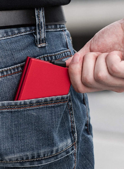 VULKIT Kartenetui Metall mit RFID NFC Schutz Karten Geldbörse Herren Geldbeutel Doppelt Karten Etui