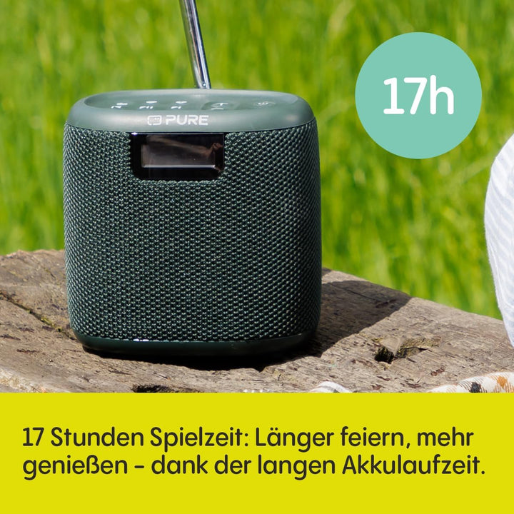 Pure Woodland Mini – Mini Bluetooth Lautsprecher für draussen, wasserdichte Musikbox mit DAB+ & FM R