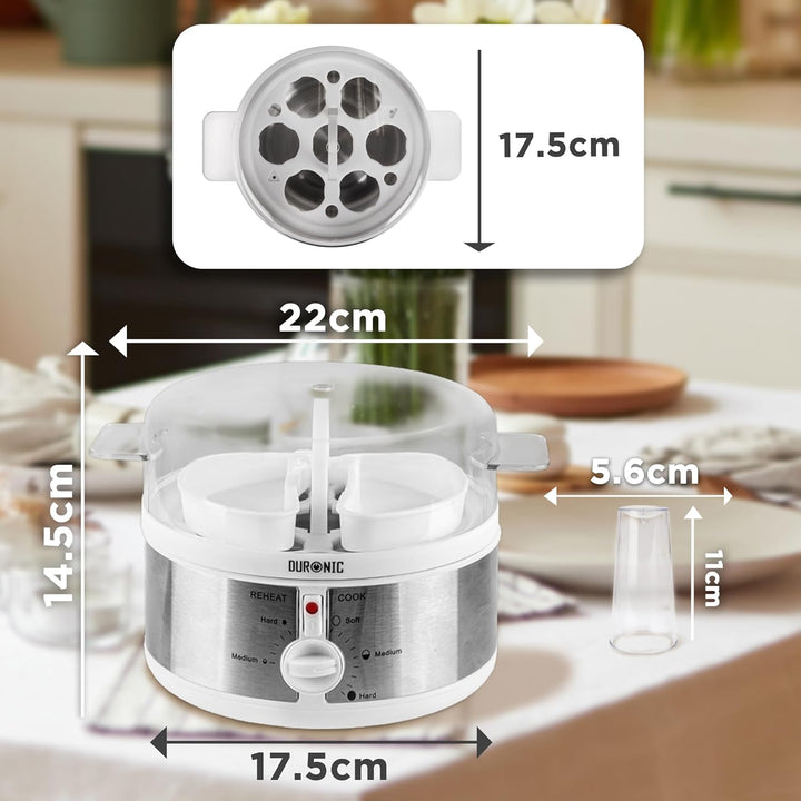 Duronic EB35 Eierkocher, für 1 bis 7 Eier | Härtegradeinstellung und Timer, Eier auf 2 verschiedene