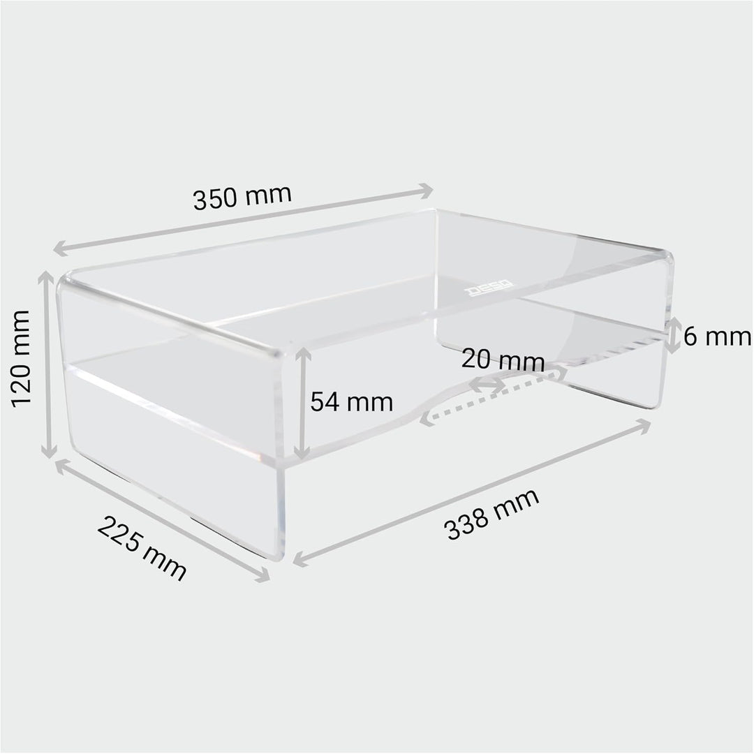 Desq Acryl Monitorständer Höhe 120 mm Briefablage Dutch Design, Transparent Mit Ablage, Mit Ablage
