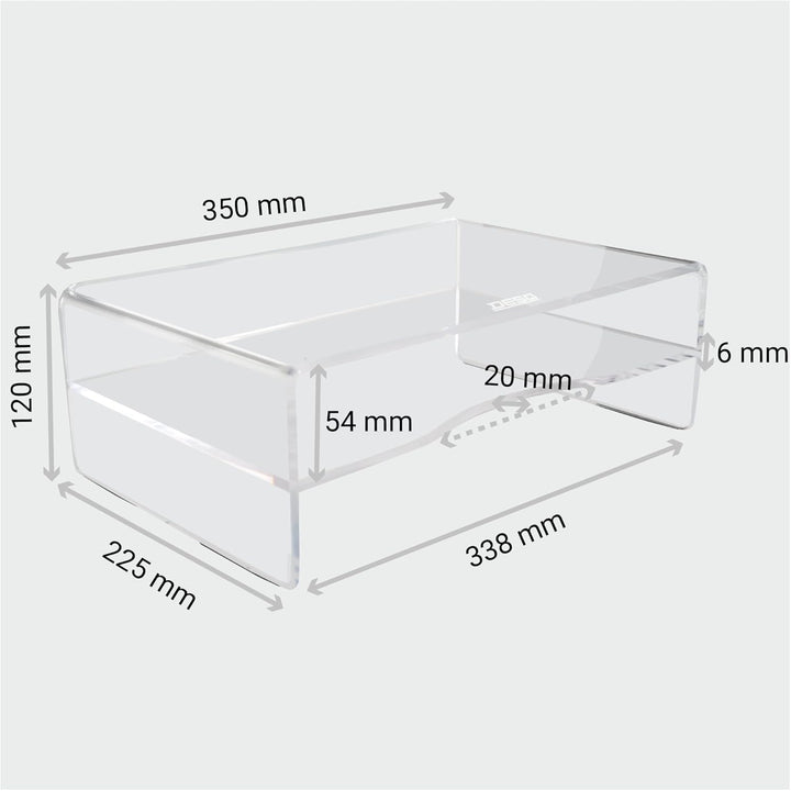 Desq Acryl Monitorständer Höhe 120 mm Briefablage Dutch Design, Transparent Mit Ablage, Mit Ablage