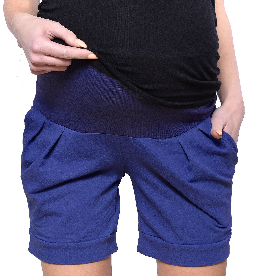 MijaCulture Mija Kurze Umstandsshorts/Umstandshose mit Bauchband für Sommer 1047 S Blau, S Blau