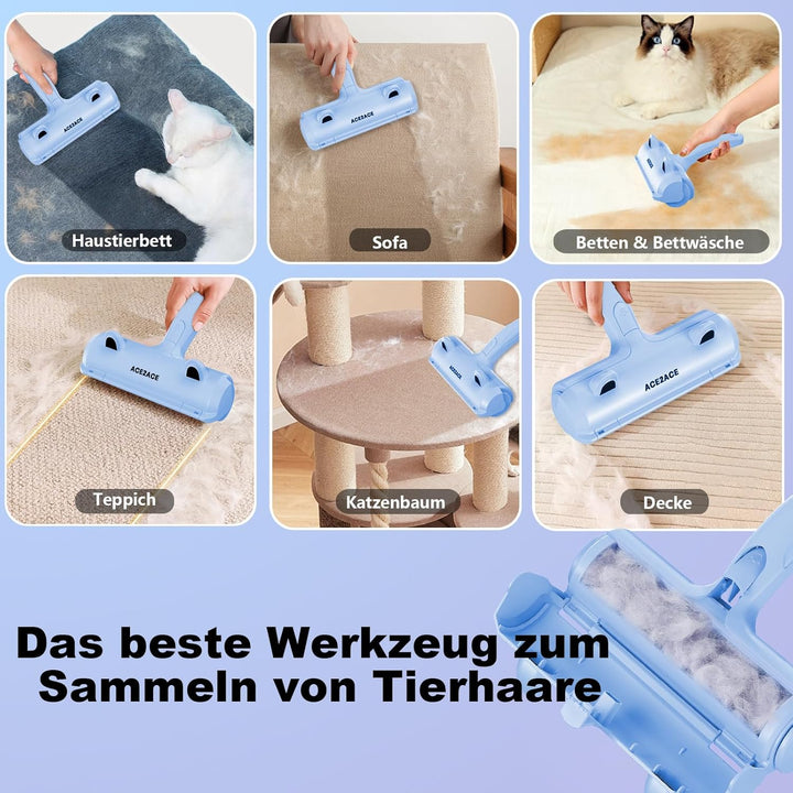 ACE2ACE Fusselrolle Tierhaare, Tierhaarentferner, Fusselbürste Tierhaare für Hundehaare und Katzenha