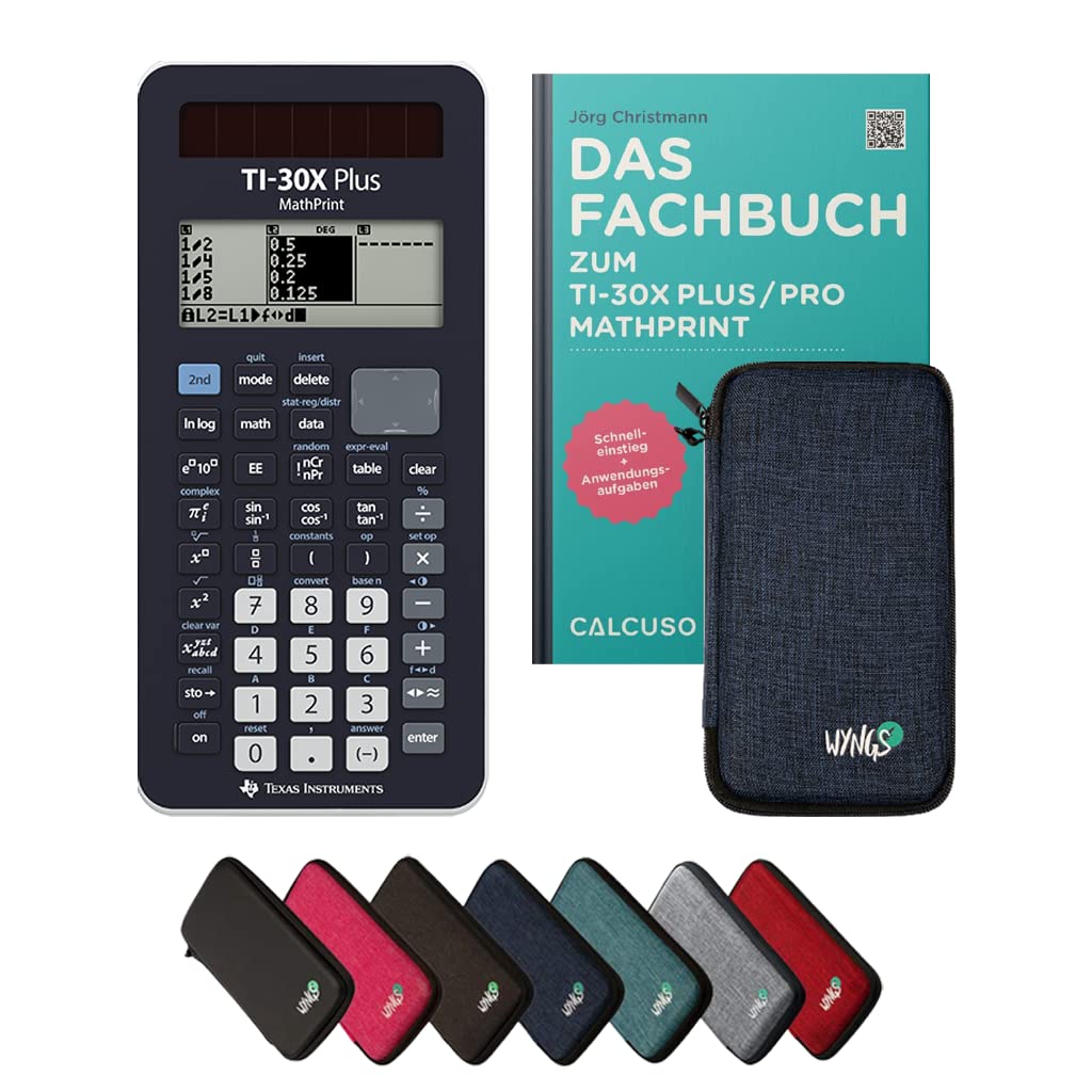 CALCUSO Standardpaket: TI-30X Plus MathPrint technisch-wissenschaftlicher Schulrechner + WYNGS Schut