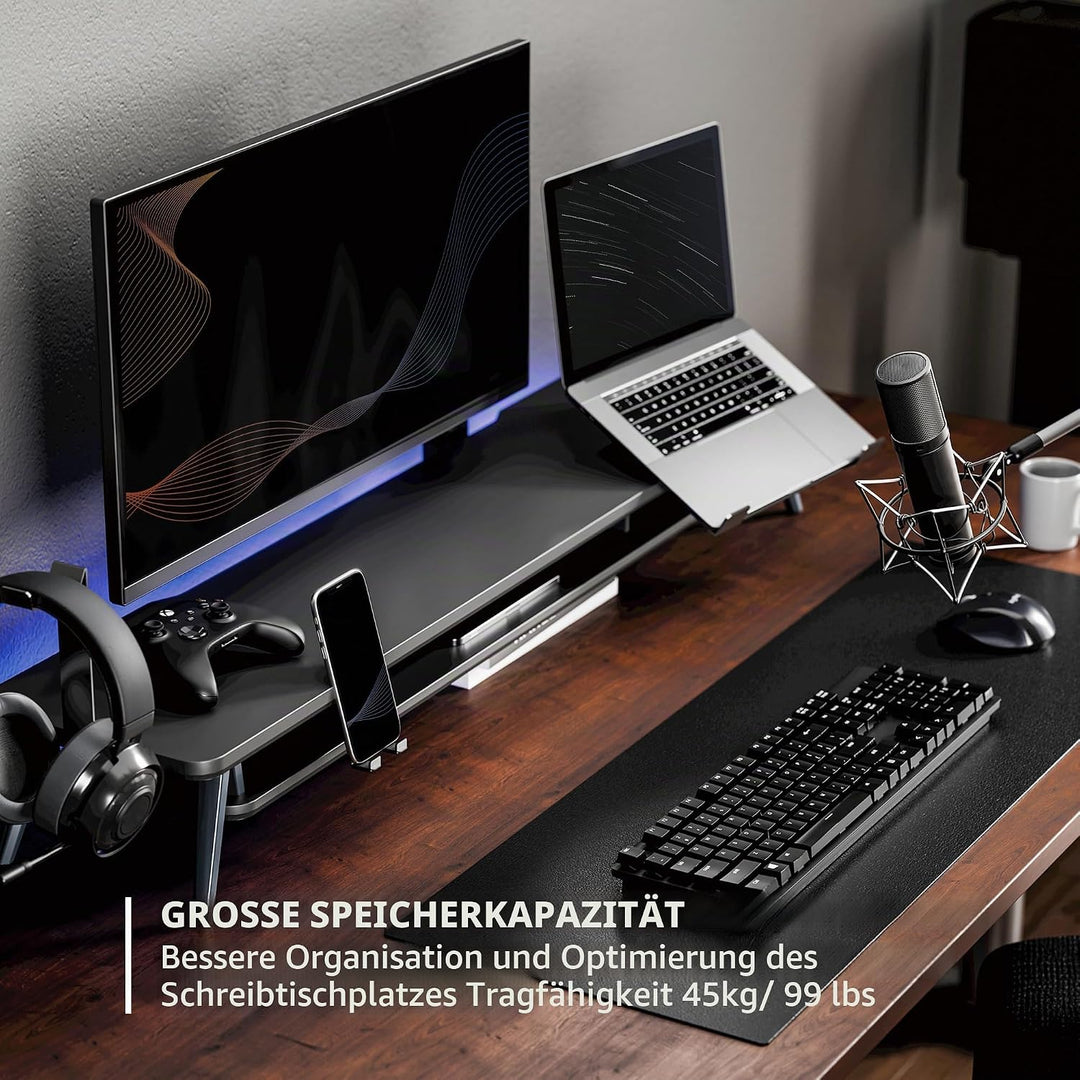 Fenge Dual Monitorständer mit Laptop Halterung/Telefon Halter/Headset Halterung, 2 Etagen Gross Mult