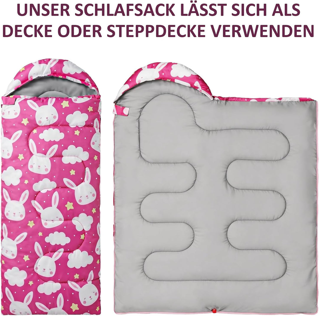 tuphen Kinder-Schlafsäcke – Camping-Schlafsäcke mit Tragetasche – kompakter Schlafsack zum Wandern,