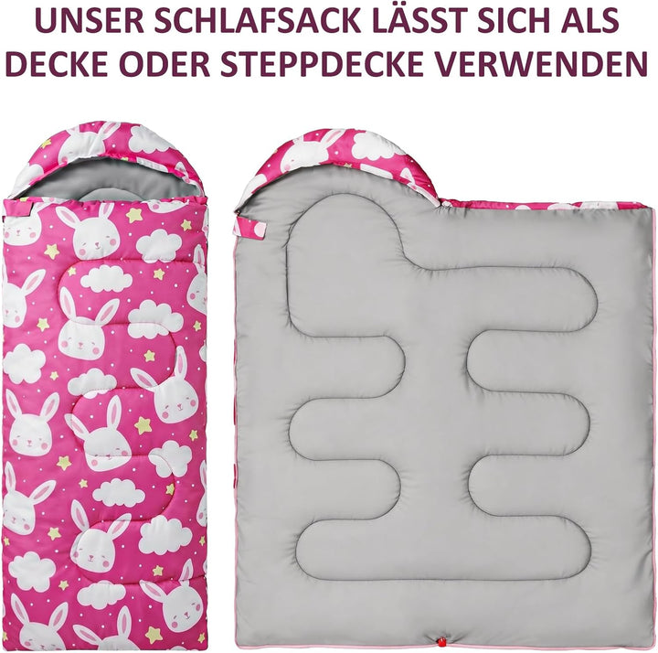 tuphen Kinder-Schlafsäcke – Camping-Schlafsäcke mit Tragetasche – kompakter Schlafsack zum Wandern,
