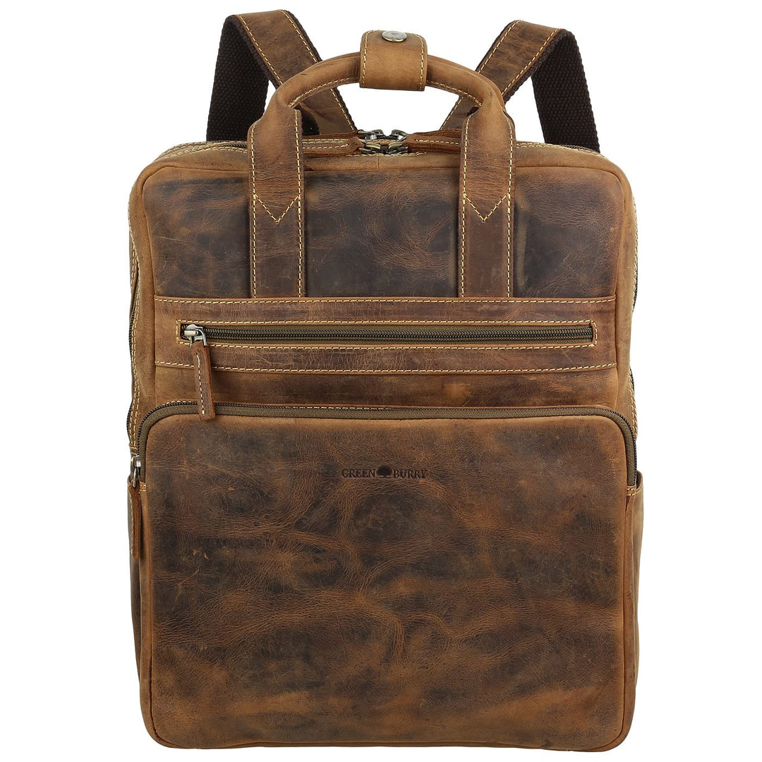 Greenburry Vintage Rucksack Leder 38 cm Laptopfach