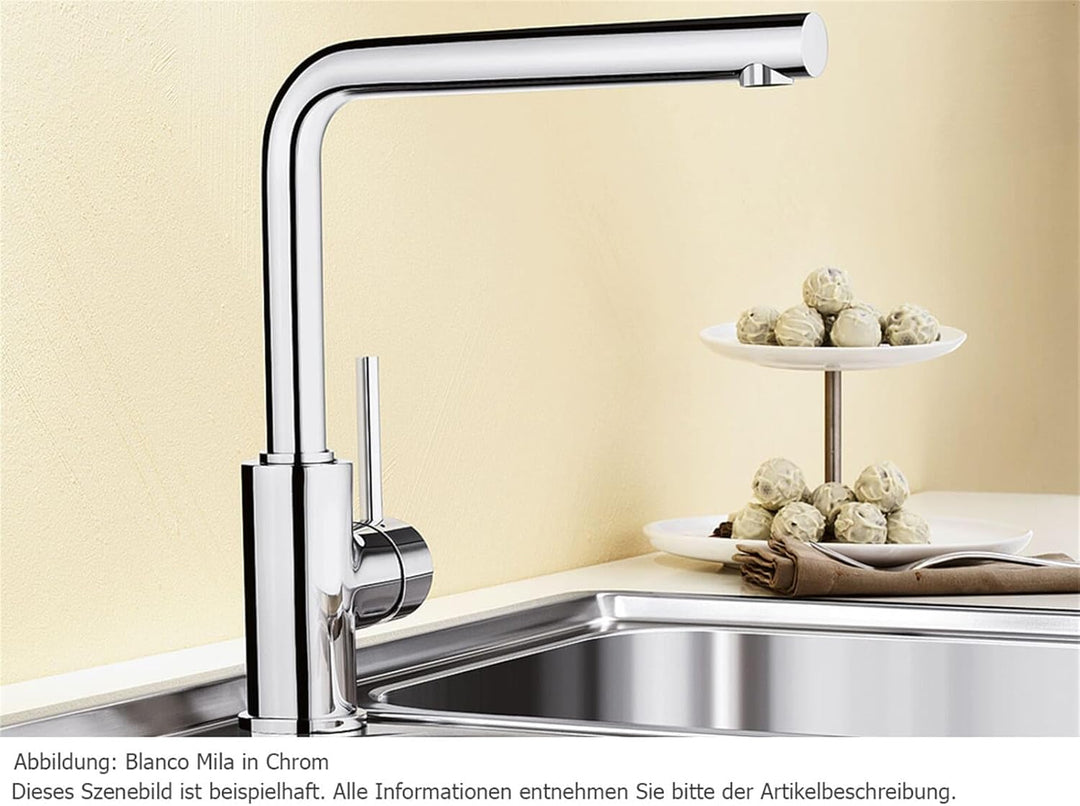 BLANCO MILA chrom | Hochdruck | Rückflussverhinderer | Keramik Kartusche | Gesicherte Wasserqualität