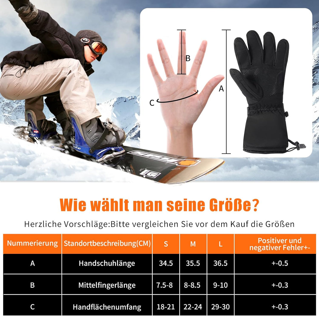 LOTTBUTY Beheizbare Handschuhe 2023 Upgrade,Beheizte Handschuhe Herren Damen mit 7.4V/2×5000mAh Wied