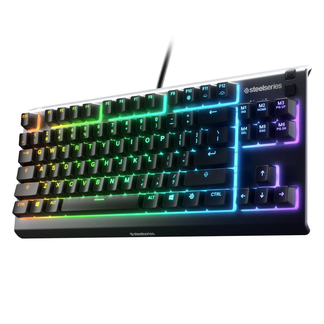 SteelSeries Apex 3 TKL RGB Gaming Tastatur - Tenkeyless Compact Formfaktor - 8-Zonen RGB Beleuchtung