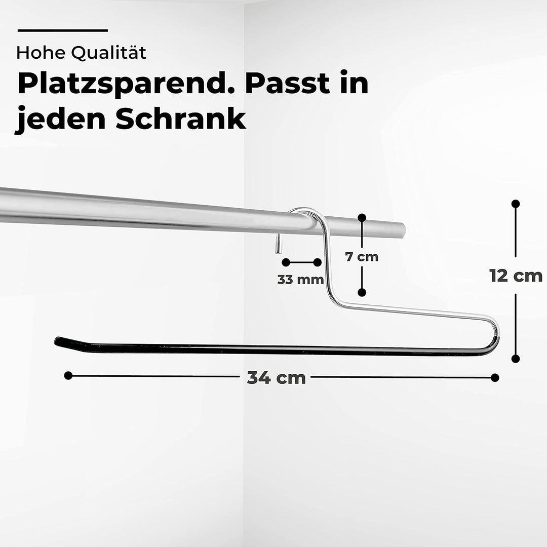 Hosenbügel Metall platzsparend &amp; rutschfest 10 Stück Kleiderbügel für Hosen aller Grössen Hosenkleid