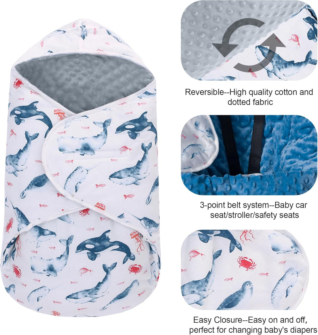 Einschlagdecke Babyschale für Buggy Universal Fusssack Babydecke Baumwolle Baby Pucksack für Kinderw