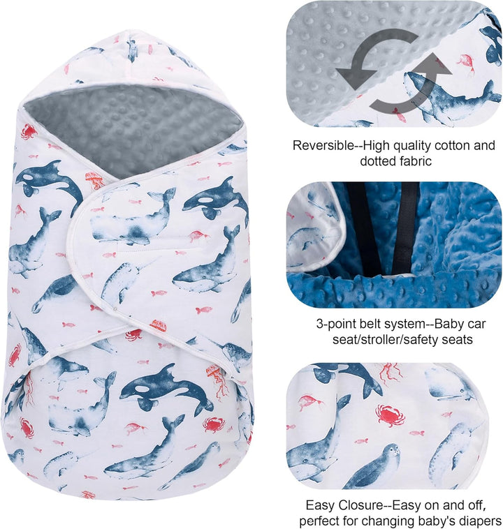 Einschlagdecke Babyschale für Buggy Universal Fusssack Babydecke Baumwolle Baby Pucksack für Kinderw