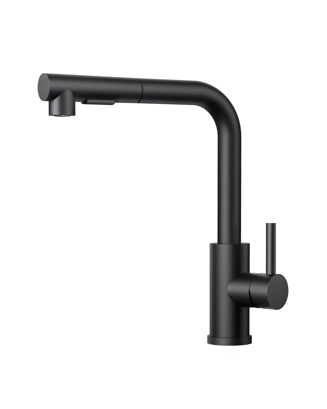 FORIOUS Wasserhahn Küche Schwarz, Küchenarmatur Ausziehbar mit Brause, Spültischarmatur Küche, L-för