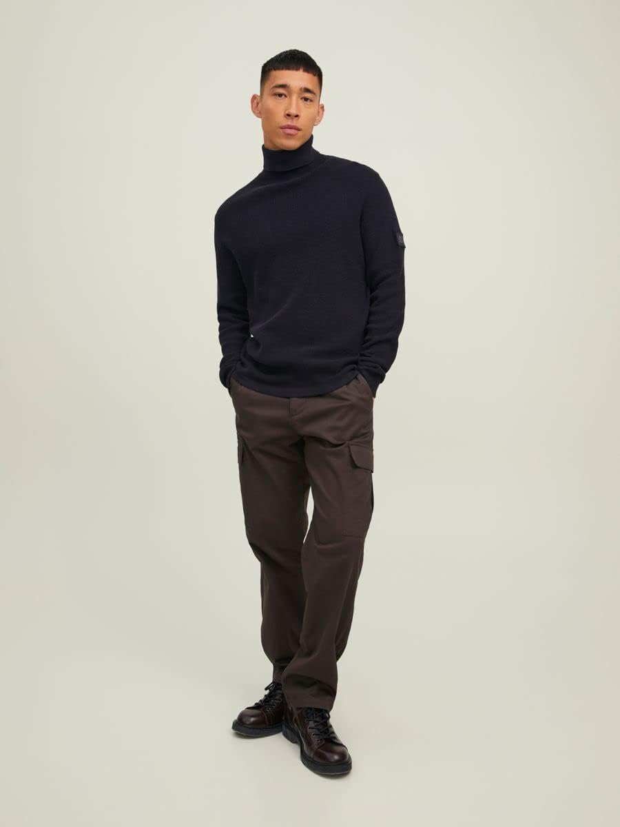 JACK & JONES Herren Jcoclassic Waffle Knit Roll Neck Sn Pullover Sweater XL Schwarz, XL Schwarz