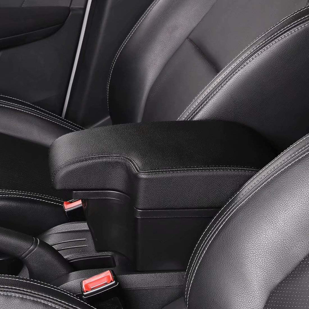 für Juke Armlehnen Doppelschicht Consoles Armlehne Box Auto Aufbewahrungsbox Alles schwarz, Alles sc