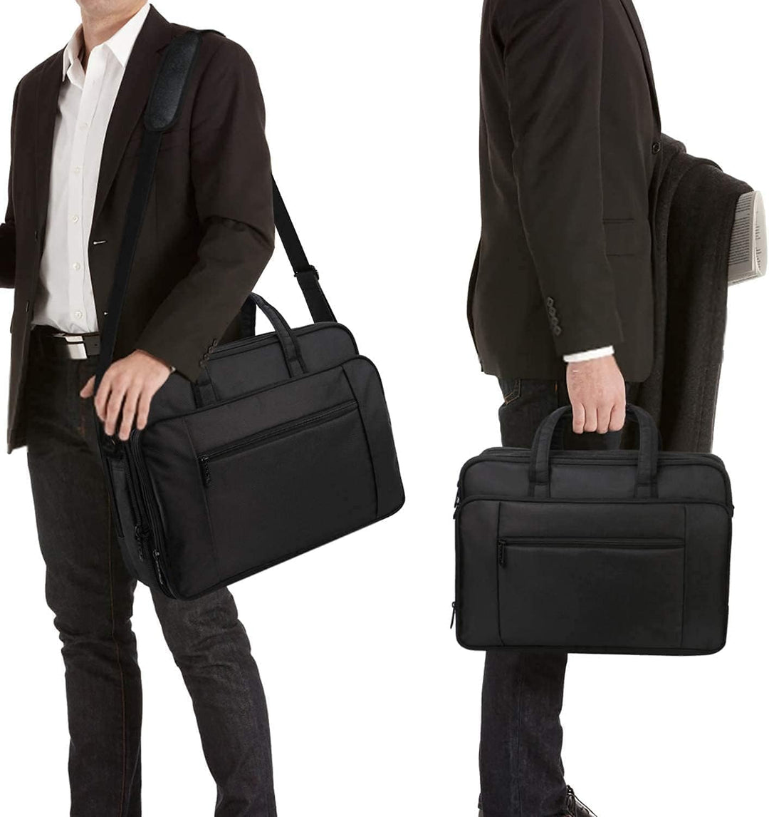 Mancro Aktentasche Herren Damen, 17 Zoll Business Laptoptasche Gross, wasserdichte Umhängetasche Mes