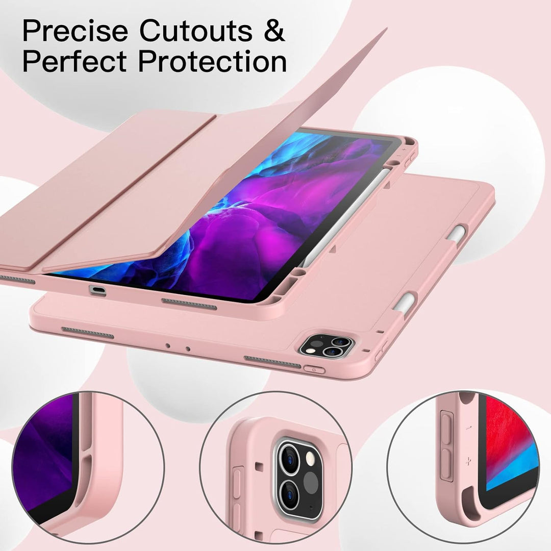 JETech Hülle für iPad Pro 12,9 Zoll (Modell 2020/2018, 4./3. Generation) mit Stifthalter, Pencil Auf