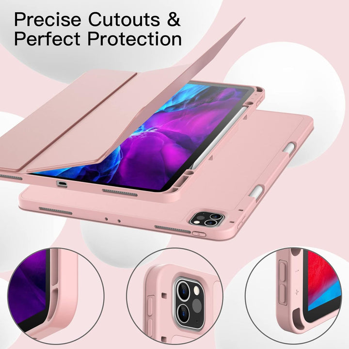 JETech Hülle für iPad Pro 12,9 Zoll (Modell 2020/2018, 4./3. Generation) mit Stifthalter, Pencil Auf