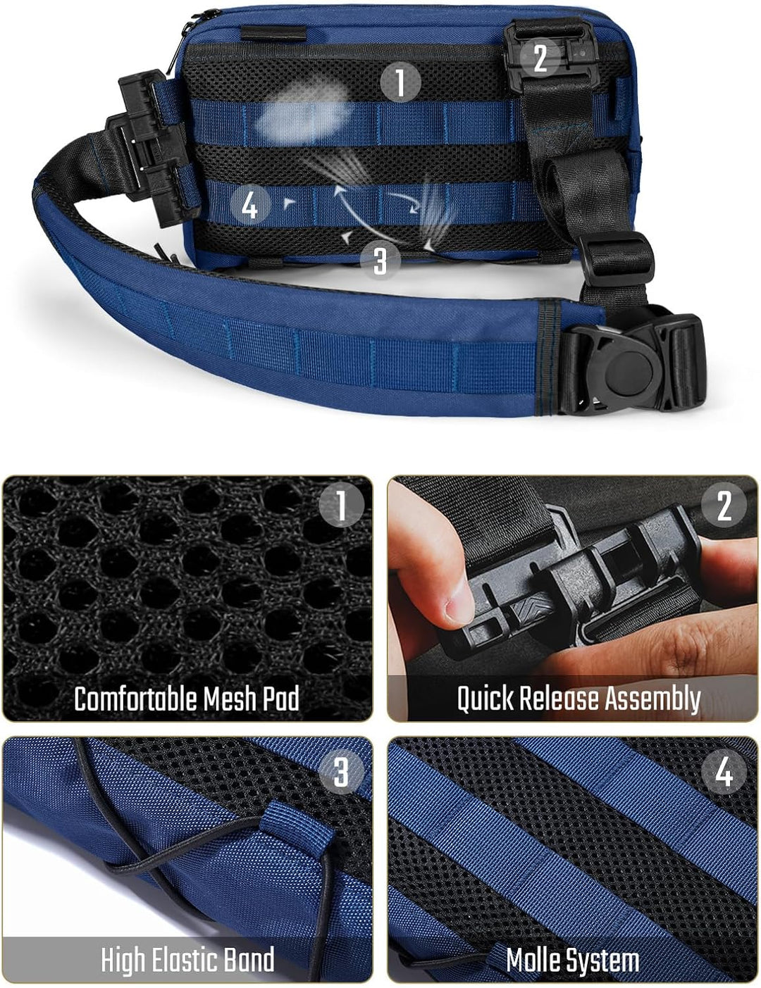 TACTICAL_GEEK Cache L3 EDC Leichter Sling Bag Chest Crossbody Bag für Herren Damen, Kompakt Bauchtas