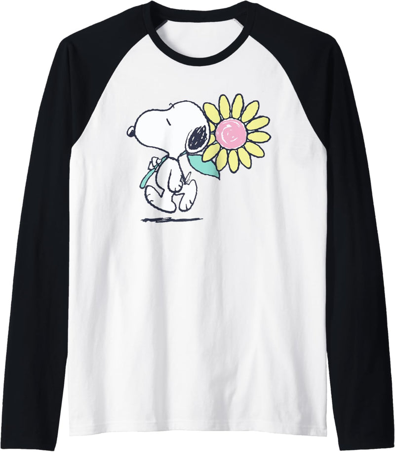 Peanuts Snoopy rosa Gänseblümchen Raglan