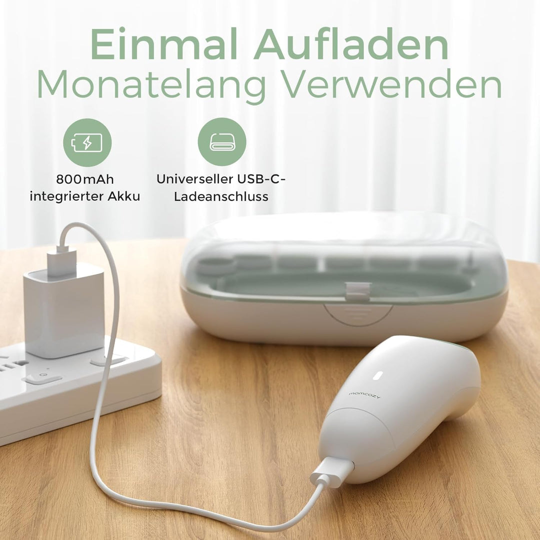 Momcozy Baby Nagelfeile Elektrisch, Sanfter Baby Nageltrimmer Elektrisch Wiederaufladbar, Baby Nagel