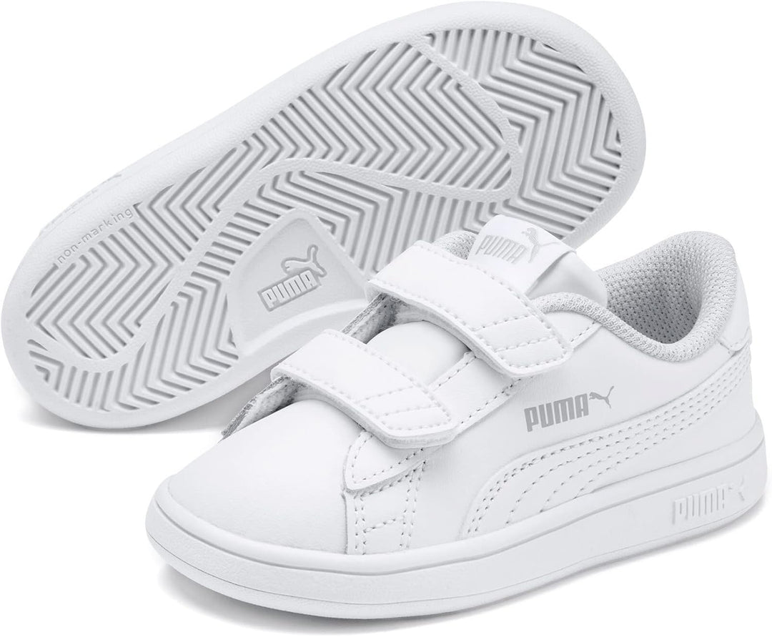 PUMA Jungen Unisex Kinder Smash v2 L V PS Sneaker 20 EU Puma White Puma White, 20 EU Puma White Puma