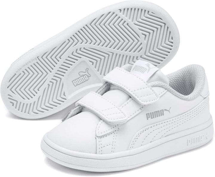 PUMA Jungen Unisex Kinder Smash v2 L V PS Sneaker 20 EU Puma White Puma White, 20 EU Puma White Puma