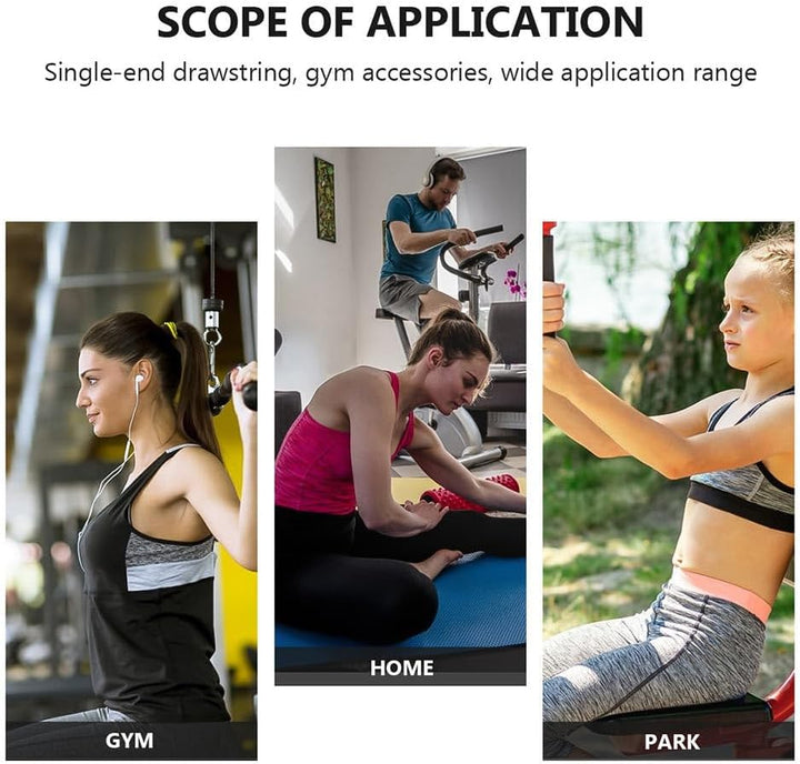 2 Stück Heavy Duty Single Grip Tricep Rope Fitness Zubehör Robustes Schwarzes Nylonseil mit Drehgele