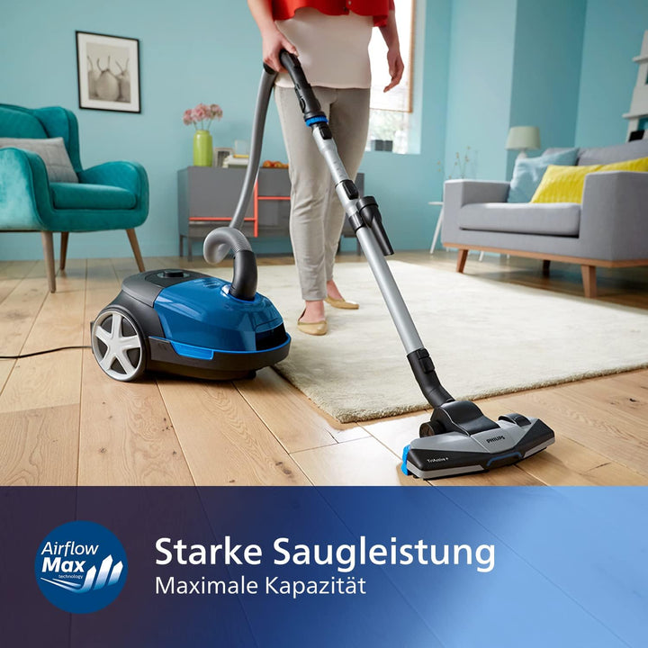 Philips FC8575/09 Performer Active EEK A (Staubsauger mit Beutel, TriActive+ Düse, Allergiefilter, 9