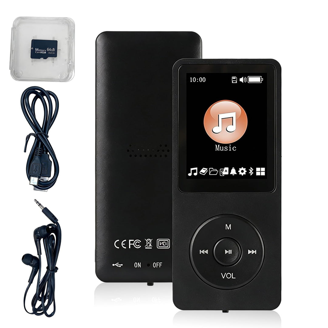 64GB MP3 Player Bluetooth, MP3-Player Bluetooth 5.3 mit Kopfhörer, HiFi-Sound Musik für Sportler, mi