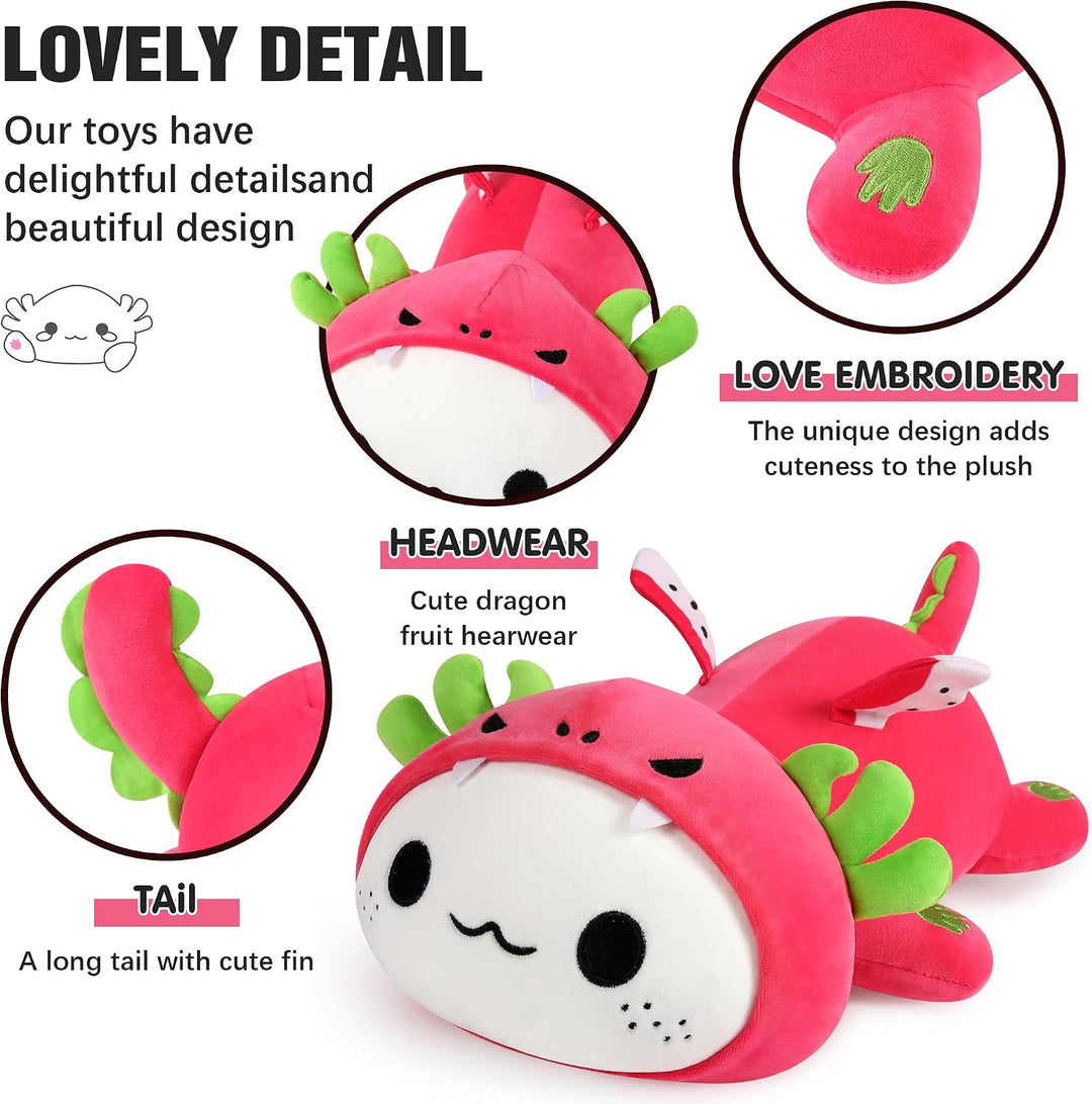 shownicer Plüschtier Axolotl Kuscheltier Stofftier Kawaii Axolotl Plüsch, Axolotl Plüschkissen Spiel