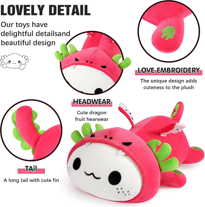 shownicer Plüschtier Axolotl Kuscheltier Stofftier Kawaii Axolotl Plüsch, Axolotl Plüschkissen Spiel