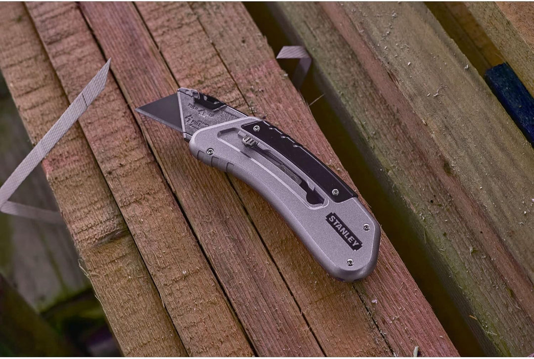 STANLEY Sportmesser Quickslide (145 mm Länge, kompaktes Messer für Beruf & Freizeit, Metallkorpus fü