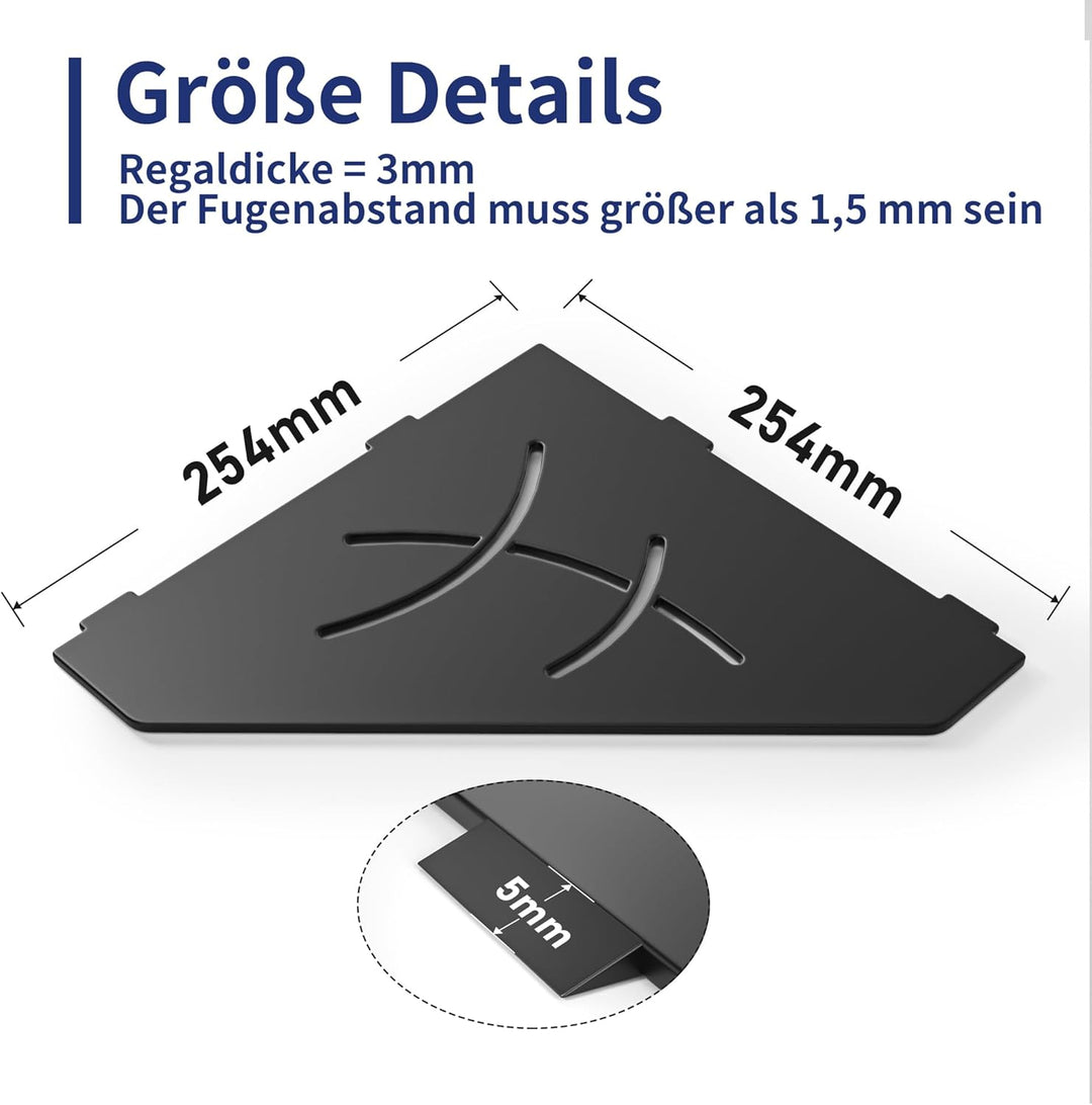 Duschablage mit 3 mm Stärke,304 Edelstahl Pentagonal Eckregal,Vertieftes Badezimmer-Duschregal Dusch