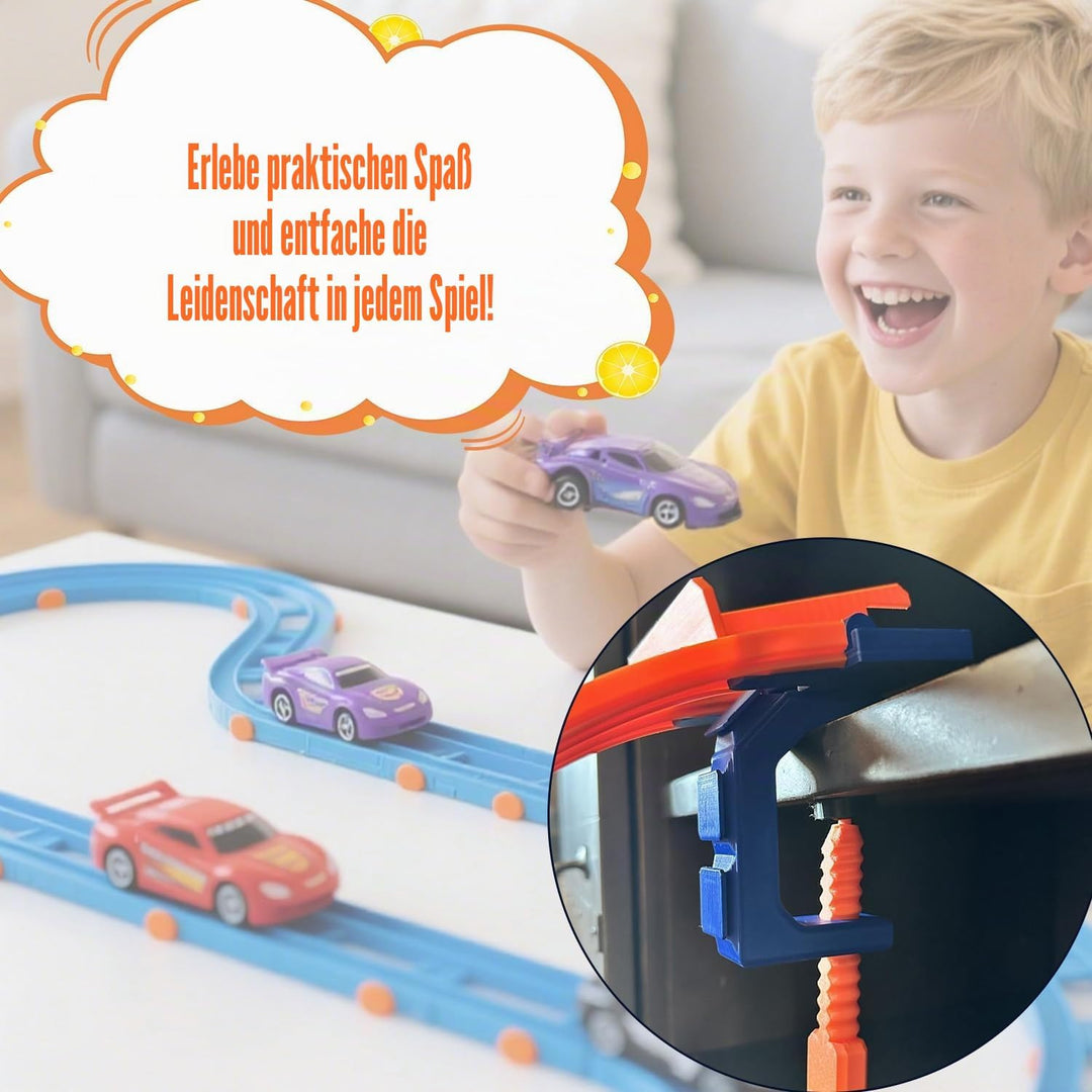 2-Spuriges Startgatter und Streckenklemmen Set für Hot Wheels, Robust aus PLA Kunststoff Startgatter
