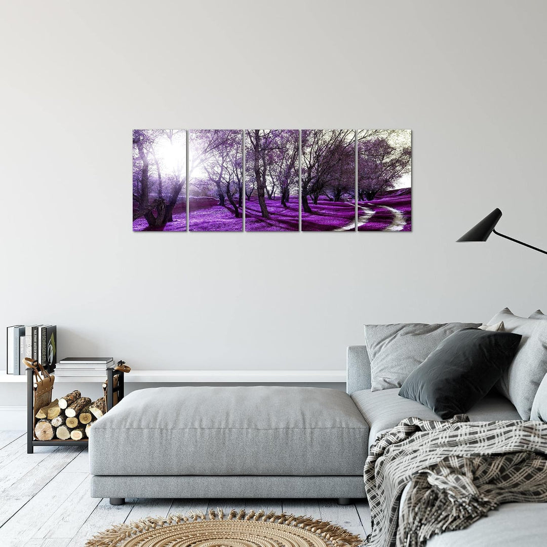 Runa Art Bild Wald Landschaft Wandbilder auf Vlies Leinwand 5 Teilig Wanddekoration Schlafzimmer Woh