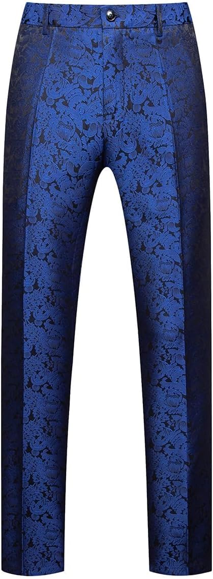 KUDORO Herren Anzüge 3-Teilig Slim Fit Paisley für Hochzeit Party Eine Knöpfe Jacquard Smoking Herre